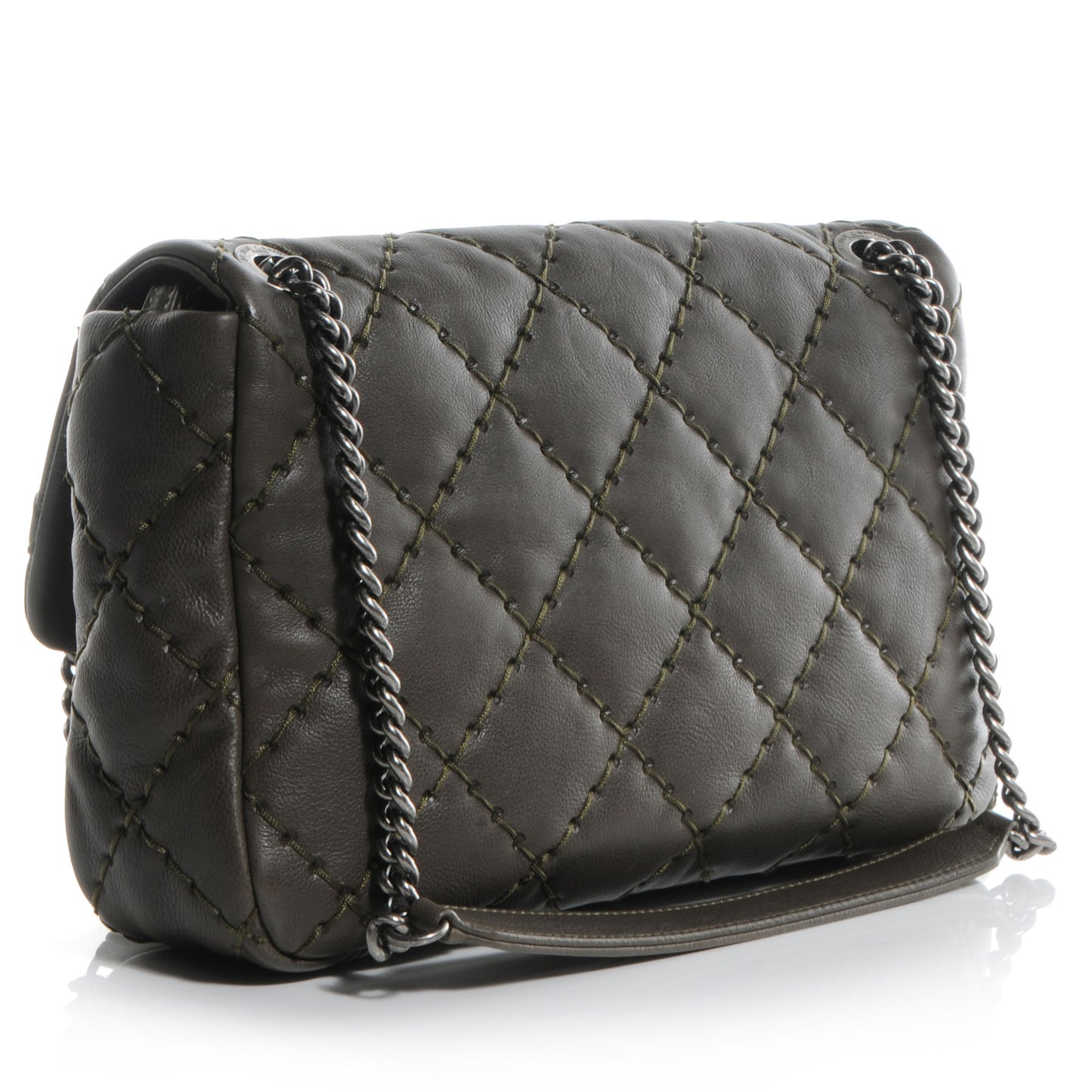 Calfskin Ultimate Stitch Flap Khaki