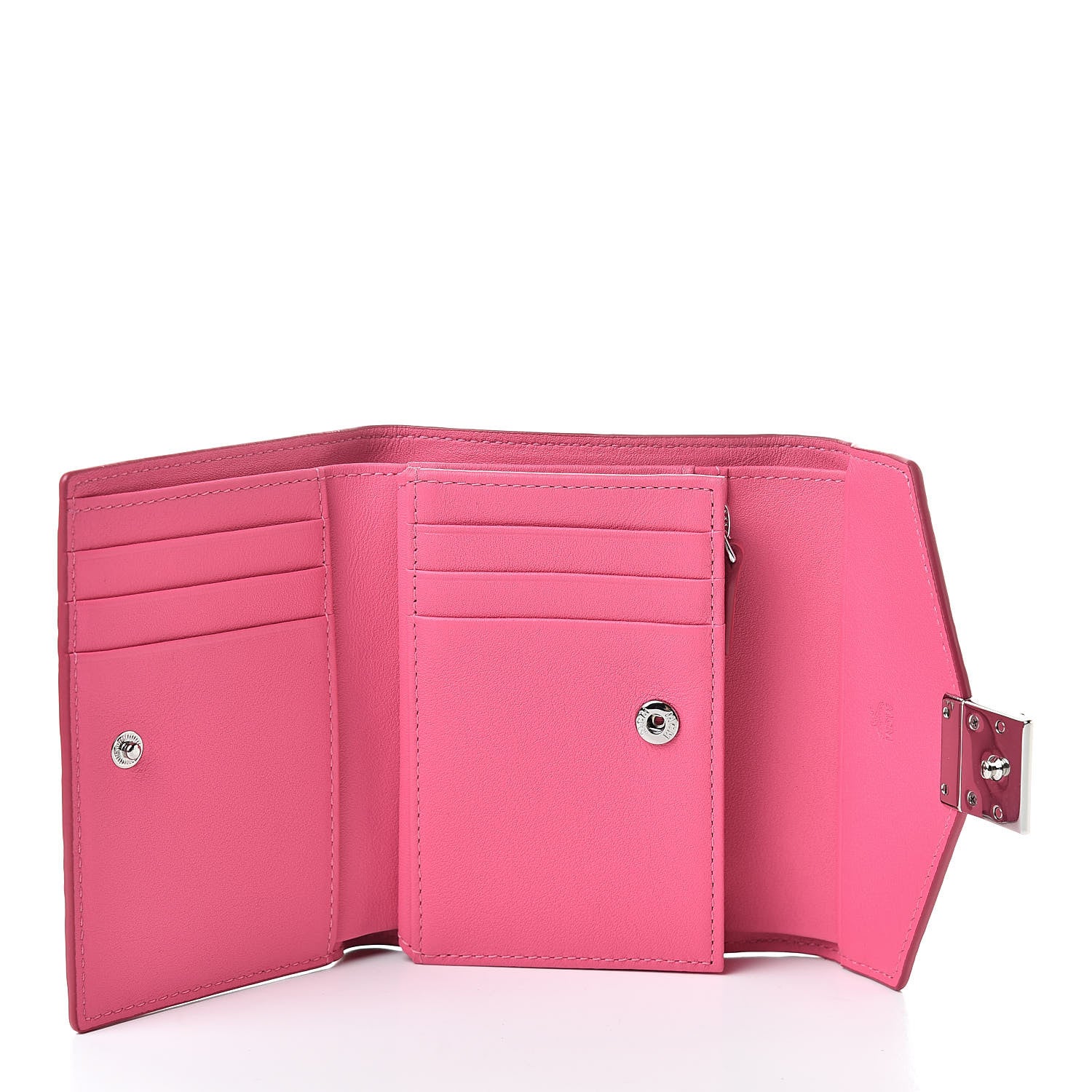 MCM Calfskin Ottomar Monogram Tri-Fold Wallet Sugar Pink 5 of 8