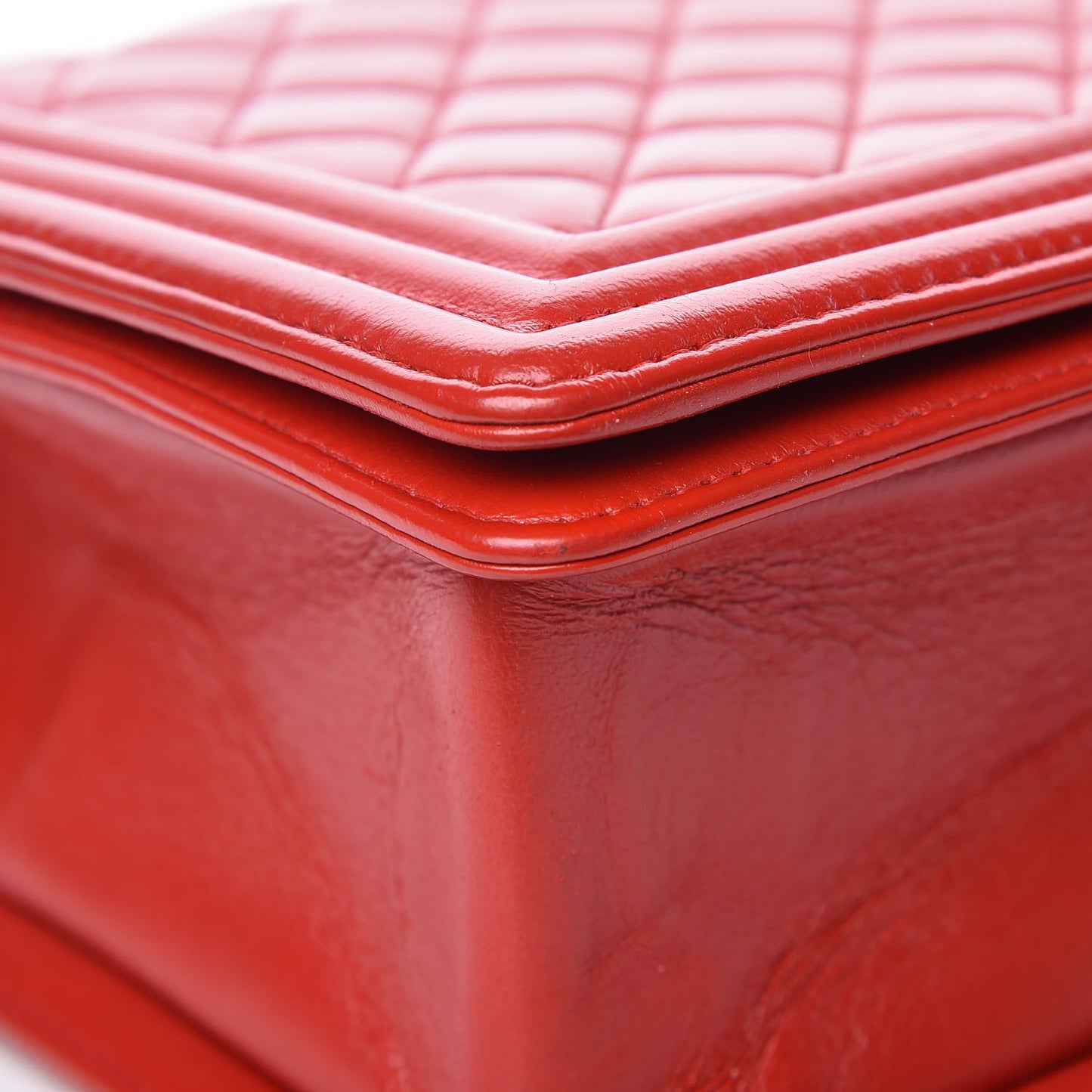Calfskin Quilted New Medium Boy Flap Red