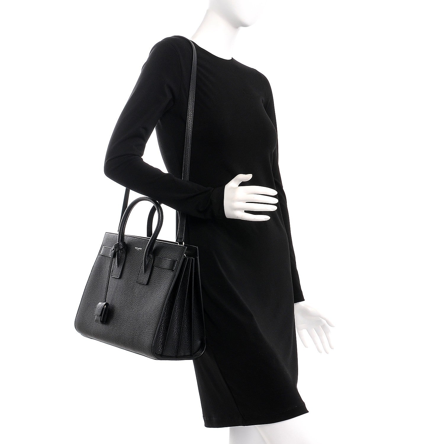 Saint Laurent Grained Calfskin Small Sac De Jour Black 2 of 8