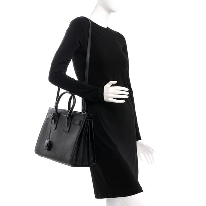 Saint Laurent Grained Calfskin Small Sac De Jour Black 2 of 8