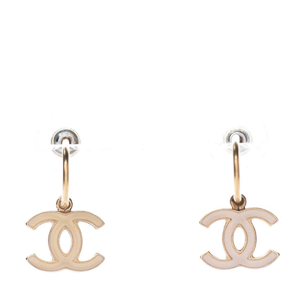 Chanel Enamel CC Dangle Earrings Gold 1 of 5