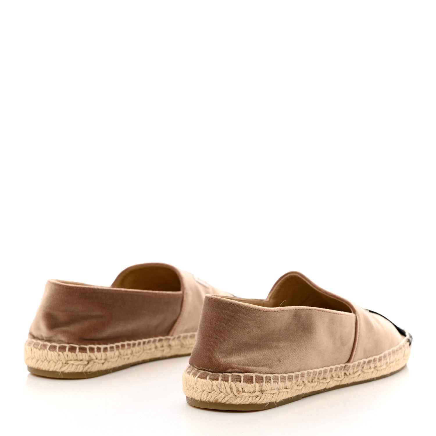 Chanel Velvet Logo Espadrilles 38 Beige Black 4 of 11