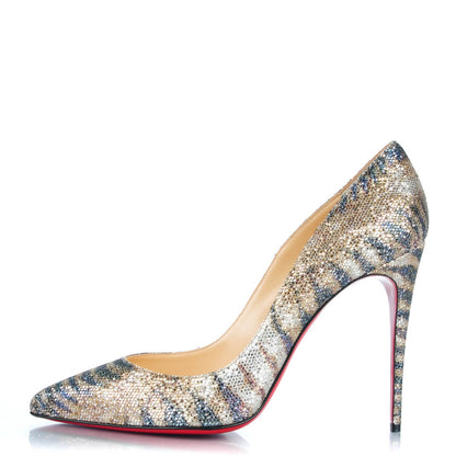 Christian Louboutin Glitter Sirene Pigalle Follies 100 Pumps 42 Gold 1 of 8
