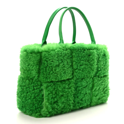 Bottega Veneta Shearling Small Intrecciato Arco Tote Parakeet 4 of 9