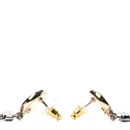 Chanel Crystal CC No 5 Perfume Bottle Drop Earrings Gold Silver 3 of 5