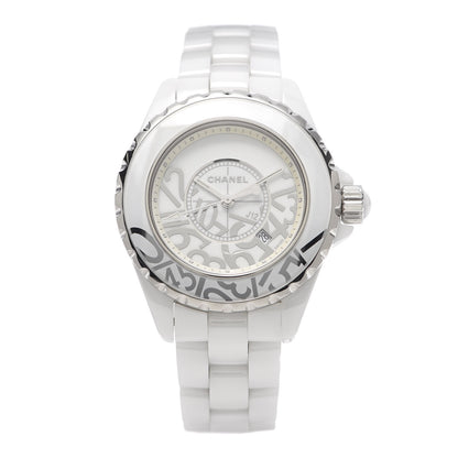 Chanel Stainless Steel Ceramic 33mm J12 Limited Edition Graffiti Quartz Watch White 1 of 7