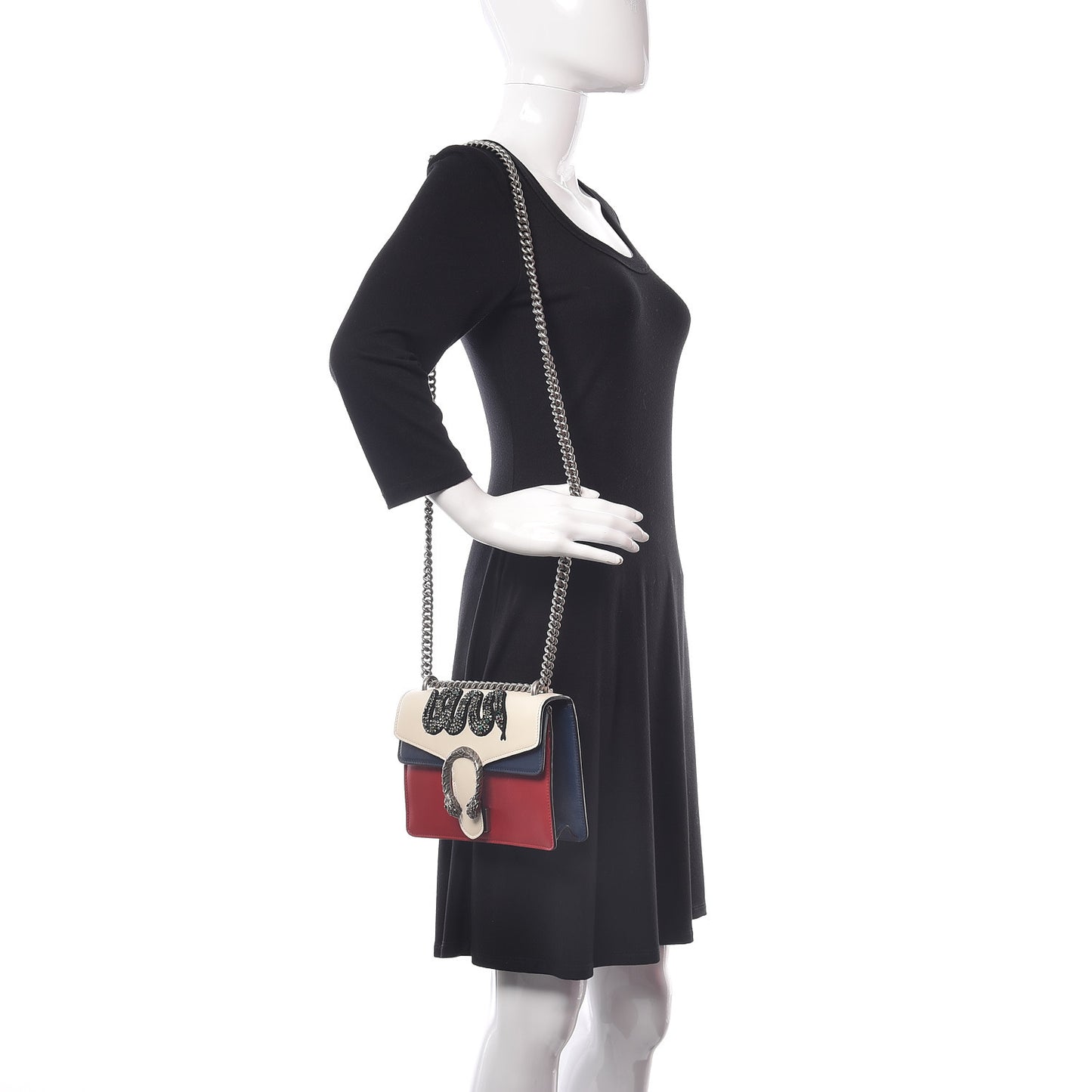 Calfskin Crystal Snake Embroidered Mini Dionysus Shoulder Bag Mystic White Hibiscus Red Blue Agata