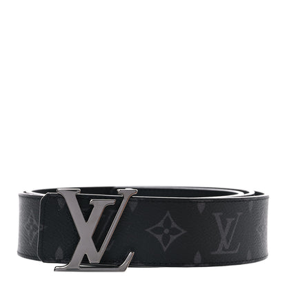 Louis Vuitton Monogram Eclipse Taigarama 40mm LV Initiales Reversible Belt 105 42 Black 1 of 8