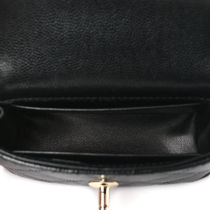 Chanel Caviar Quilted Nano Coco Handle Clutch With Chain Black 5 of 11