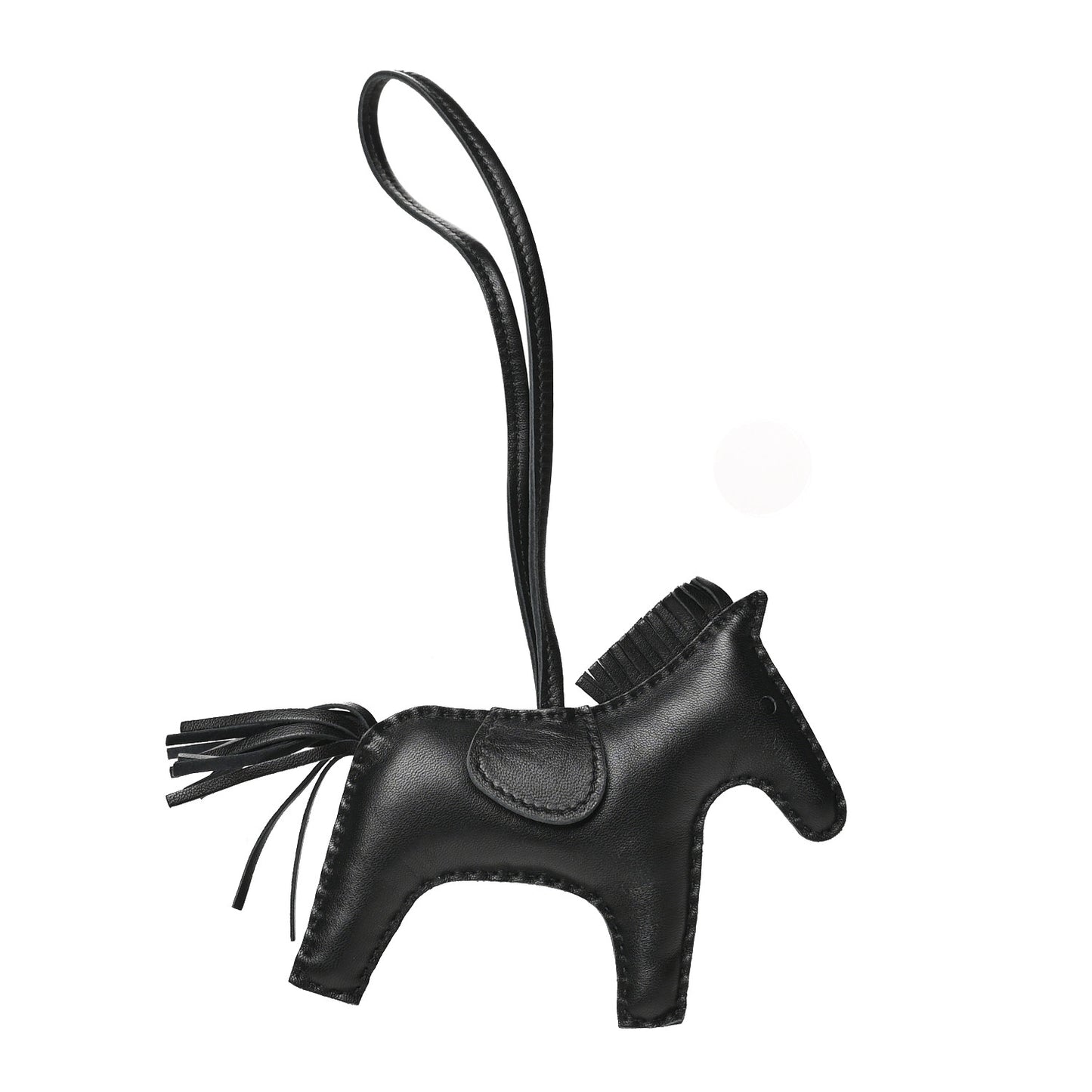 Milo Lambskin Grigri Rodeo Horse Bag Charm PM So Black