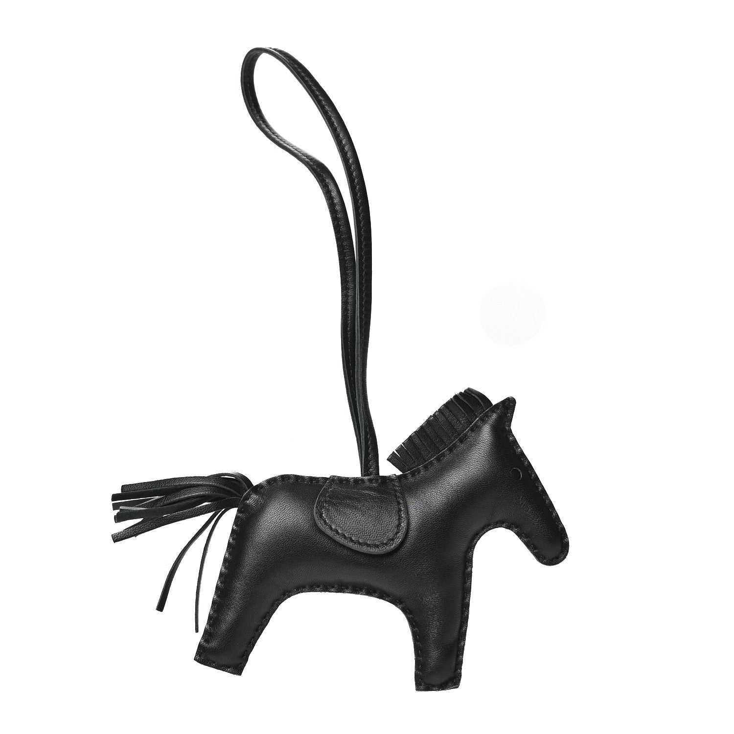 Hermes Milo Lambskin Grigri Rodeo Horse Bag Charm PM So Black 1 of 3