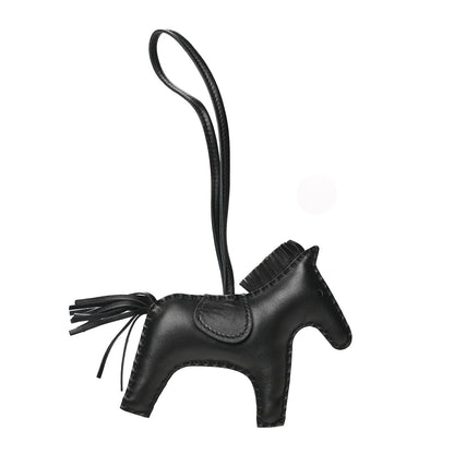 Hermes Milo Lambskin Grigri Rodeo Horse Bag Charm PM So Black 1 of 3