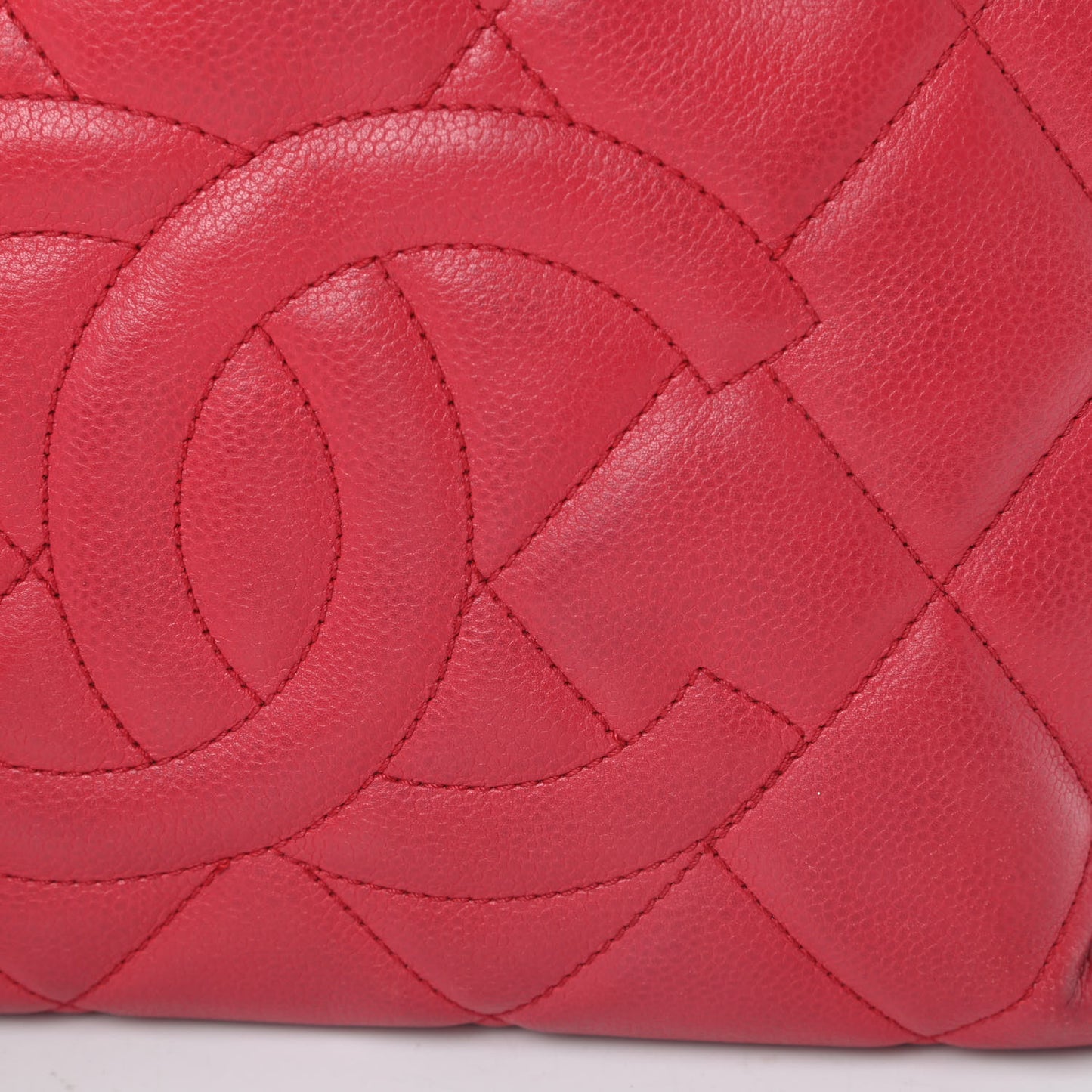 Soft Caviar Quilted CC Timeless Tote Fuchsia