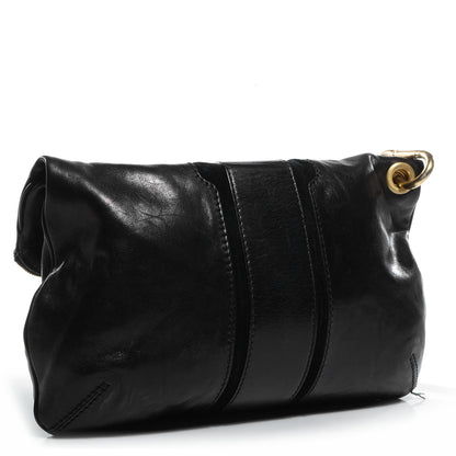 Jimmy Choo Calfskin Suede Marin Foldover Clutch Black 3 of 7