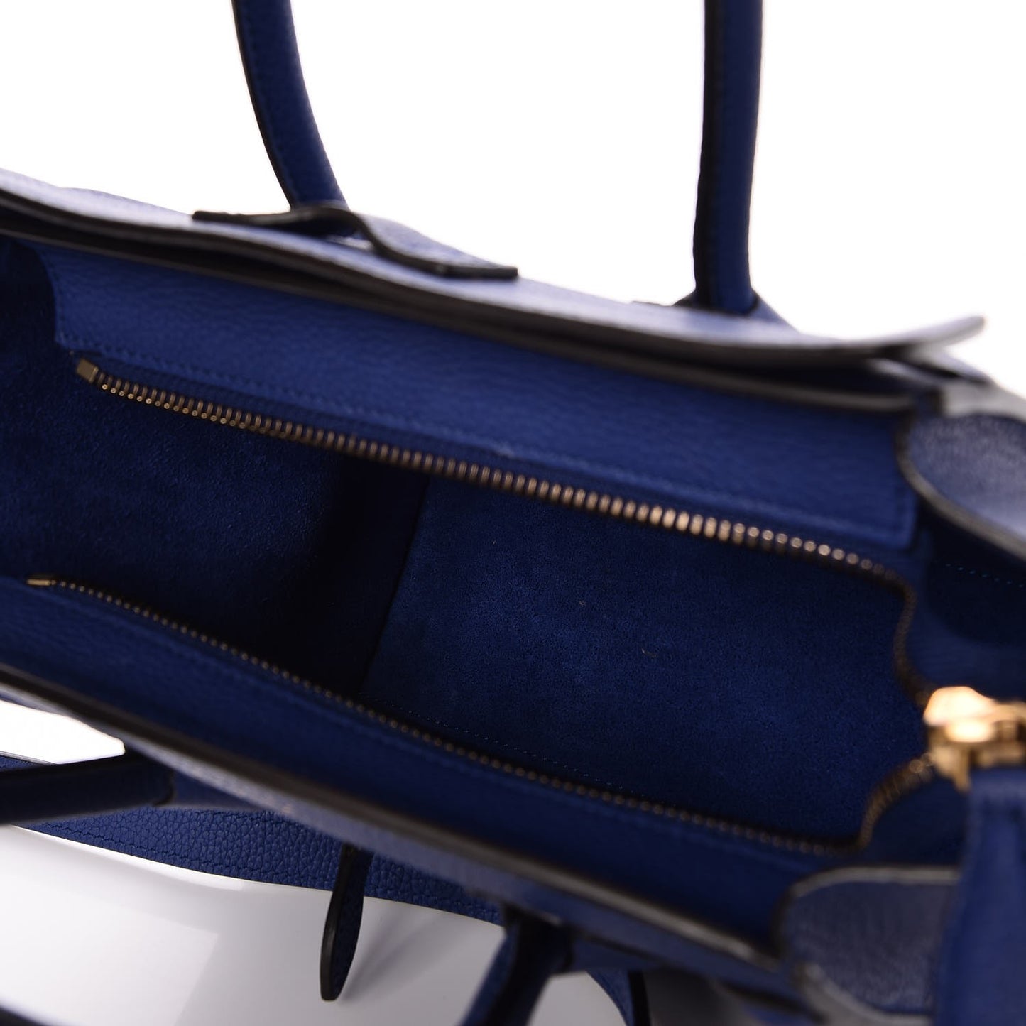 Drummed Calfskin Nano Luggage Indigo