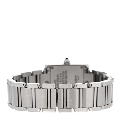 Cartier Stainless Steel Diamond Bezel 20mm Tank Francaise Quartz Watch 3 of 5