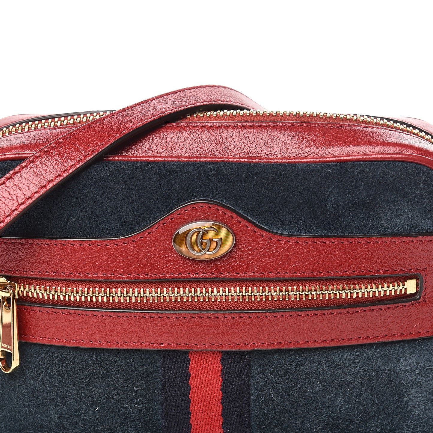 Suede Calfskin Web Mini Ophidia Shoulder Bag New Blue Romantic Cherry