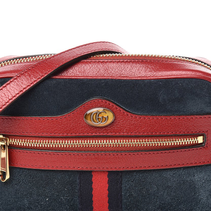 Gucci Suede Calfskin Web Mini Ophidia Shoulder Bag New Blue Romantic Cherry 8 of 10