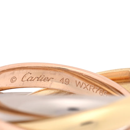 Cartier 18K Pink Yellow White Gold Small Trinity Ring 49 5 4 of 4
