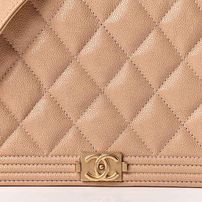 Chanel Caviar Quilted Boy Wallet On Chain WOC Beige 11 of 11