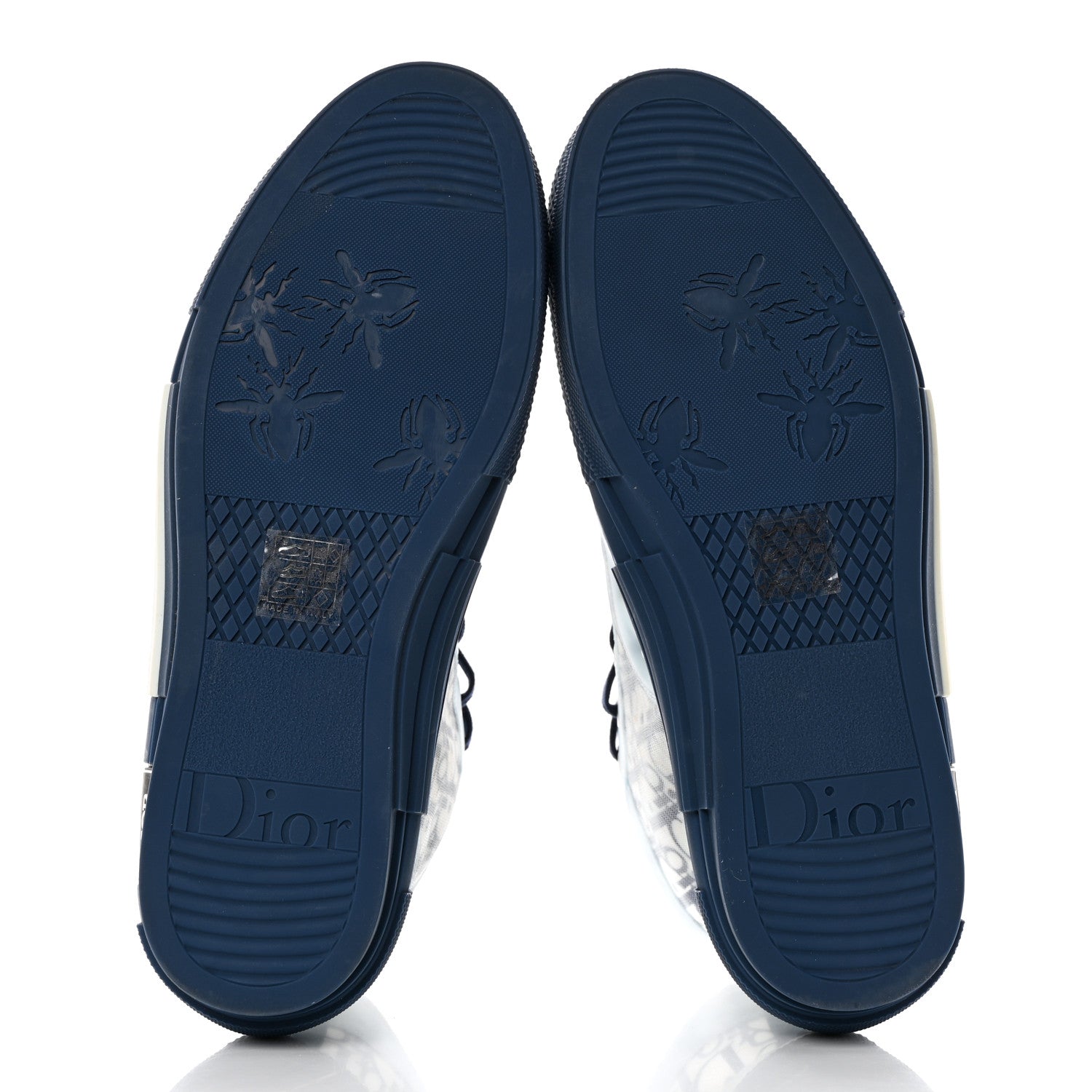 Christian Dior Technical Canvas Oblique Mens B23 High Top Sneakers 43 White Blue 5 of 9