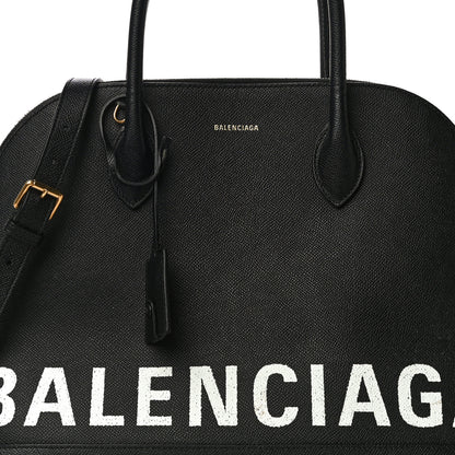 Balenciaga Signature Grained Calfskin Logo M Ville Top Handle Bag Black 7 of 22