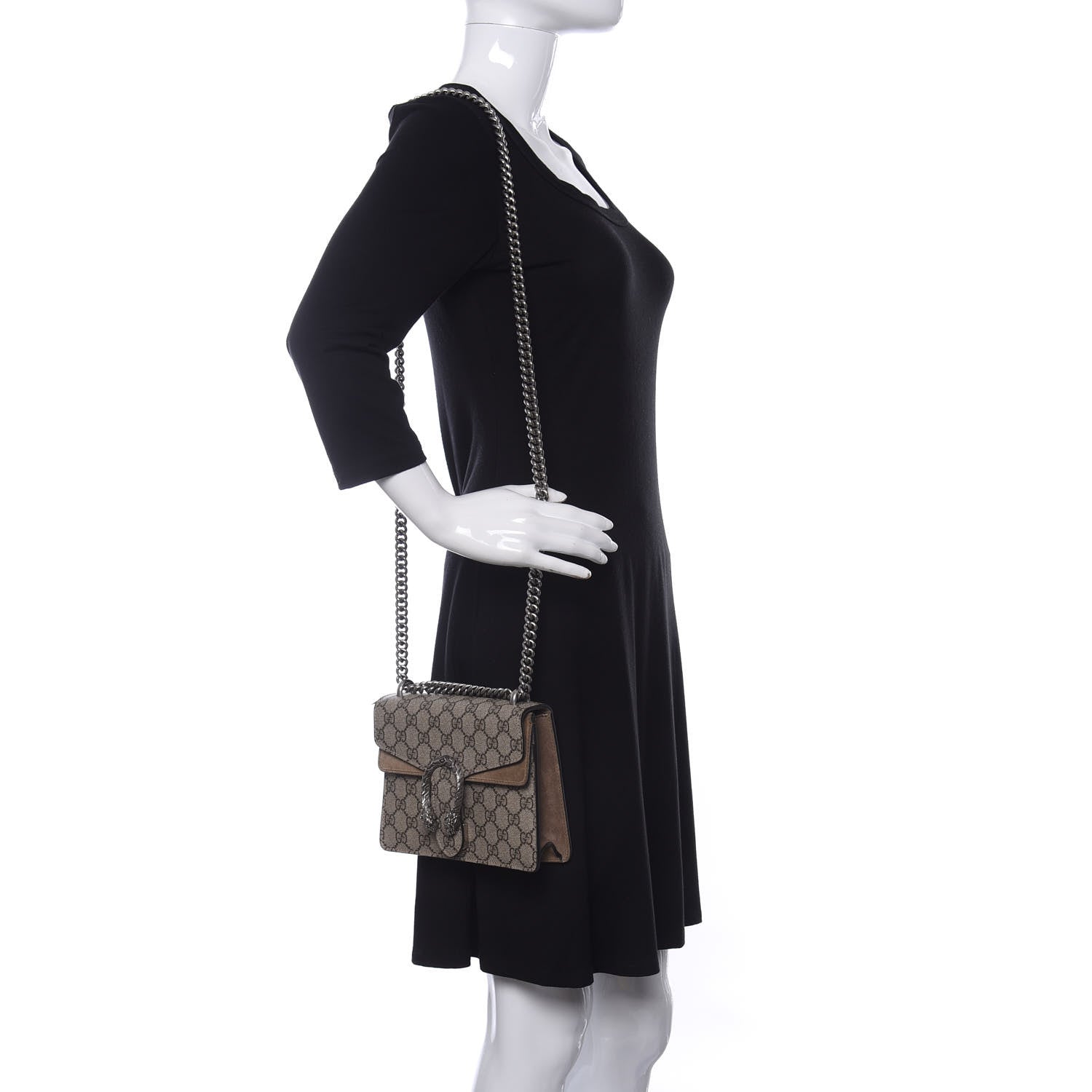 Gucci GG Supreme Monogram Mini Dionysus Shoulder Bag Taupe 2 of 15