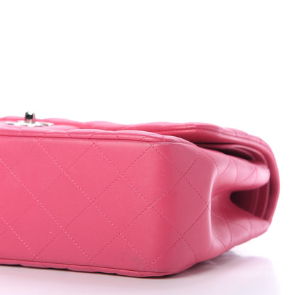 Chanel Lambskin Quilted Jumbo Double Flap Dark Pink 8 of 13