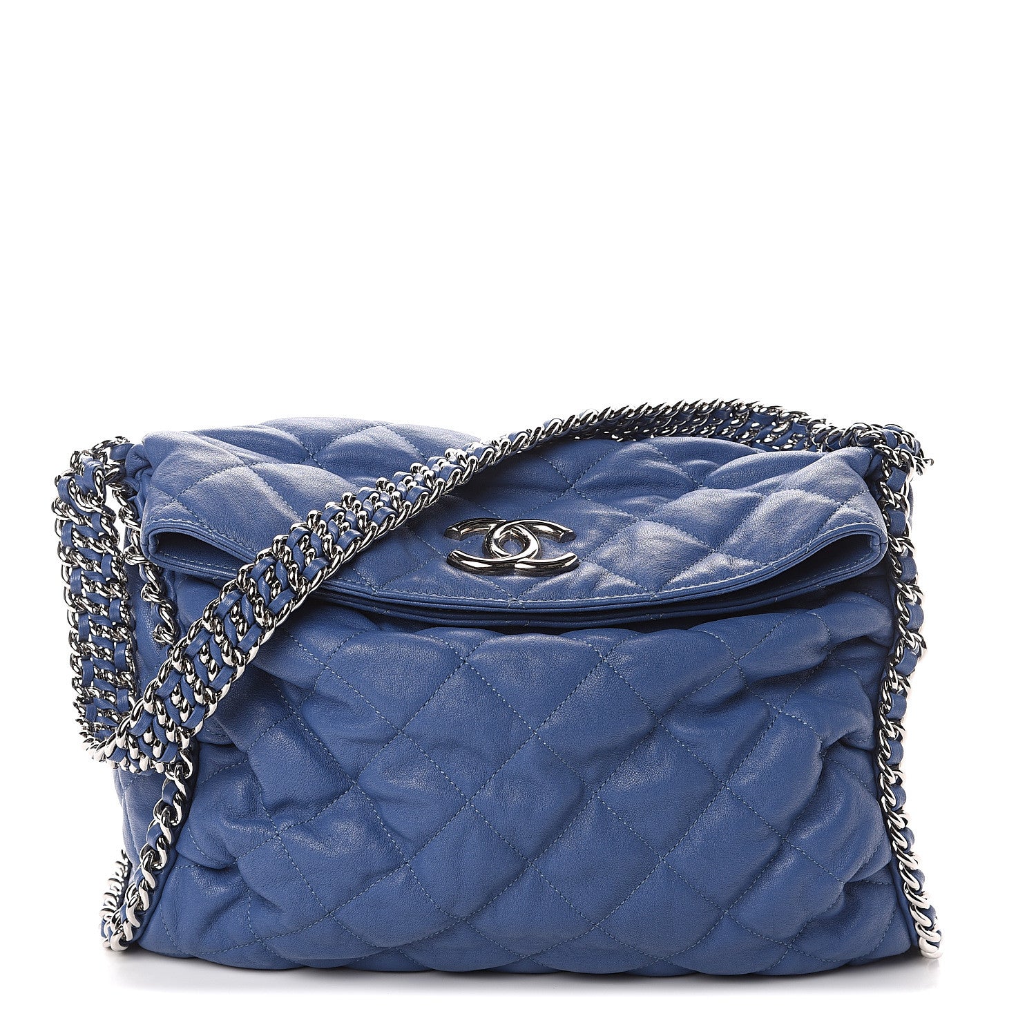 Chanel Washed Lambskin Chain Around Hobo Blue 1 of 9