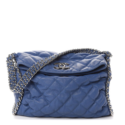 Chanel Washed Lambskin Chain Around Hobo Blue 1 of 9