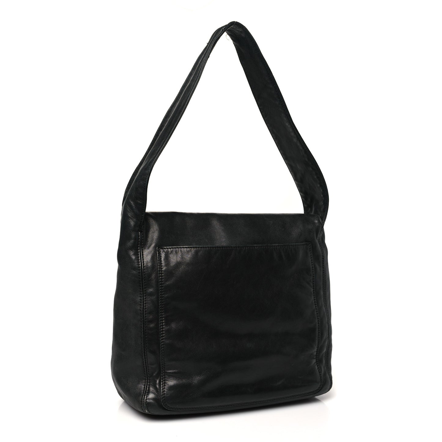 Lambskin CC Tassel Shoulder Flap Bag Black