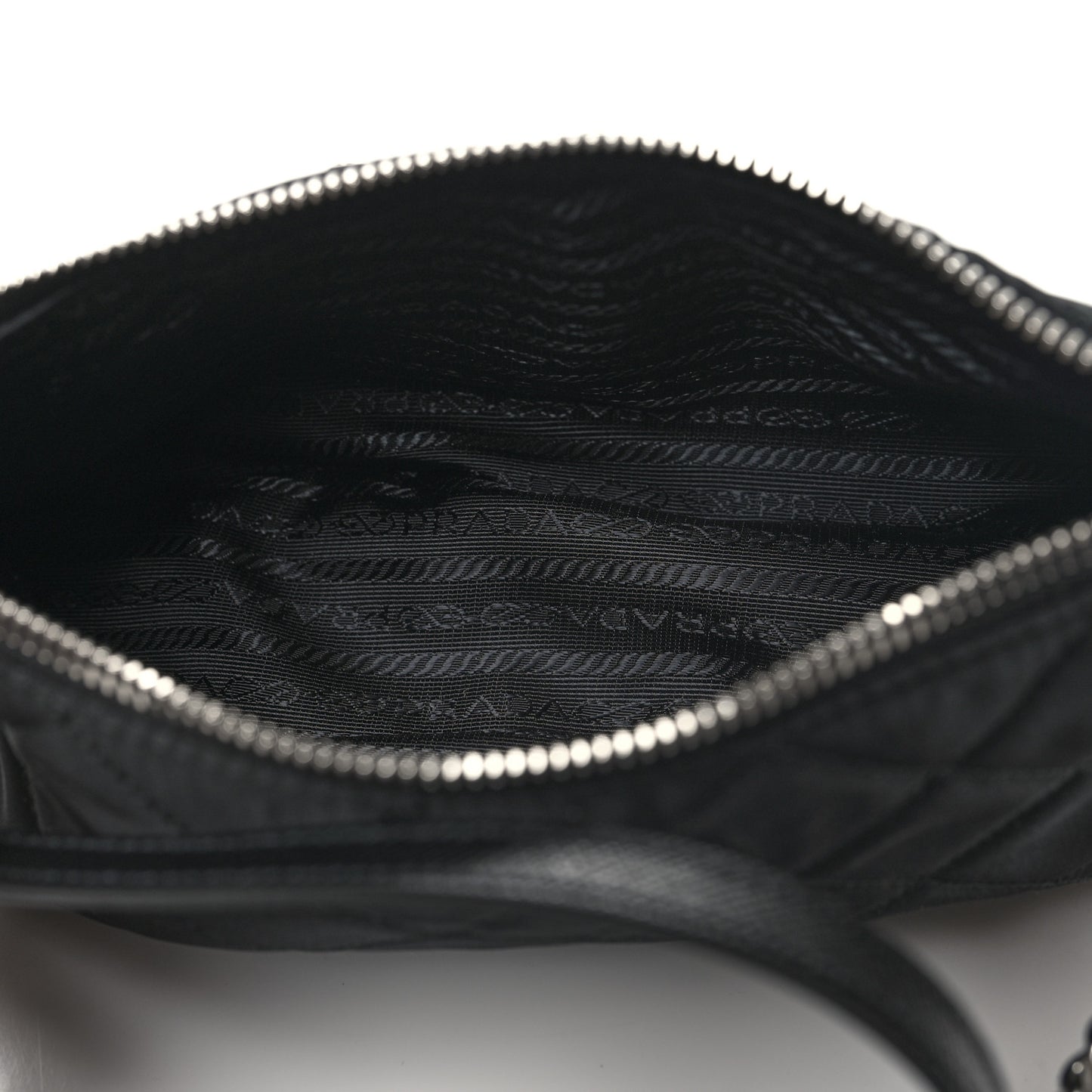 Nylon Tessuto Impuntu Quilted Crossbody Bag Black