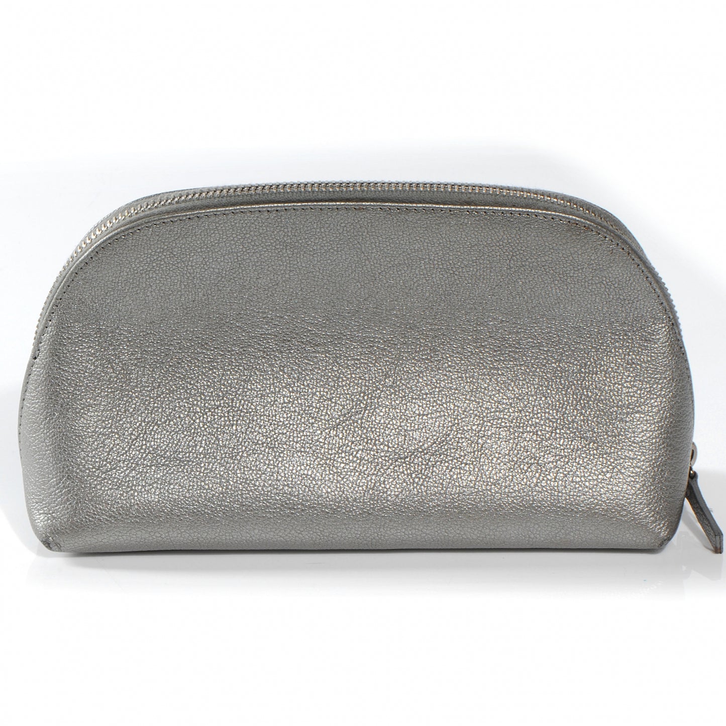 Leather Cosmetic Case Make Up Bag Pouch Silver