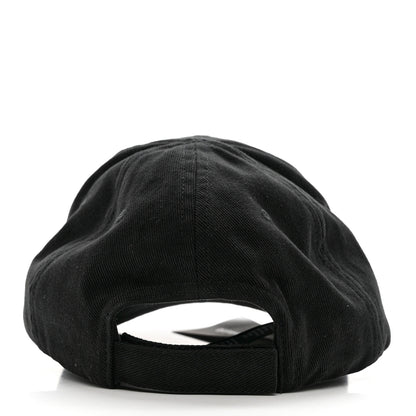 Balenciaga Cotton Drill Logo Classic Baseball Cap 59 L Black White 6 of 9