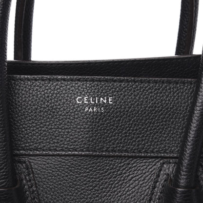 Celine Drummed Calfskin Mini Luggage Black 12 of 12