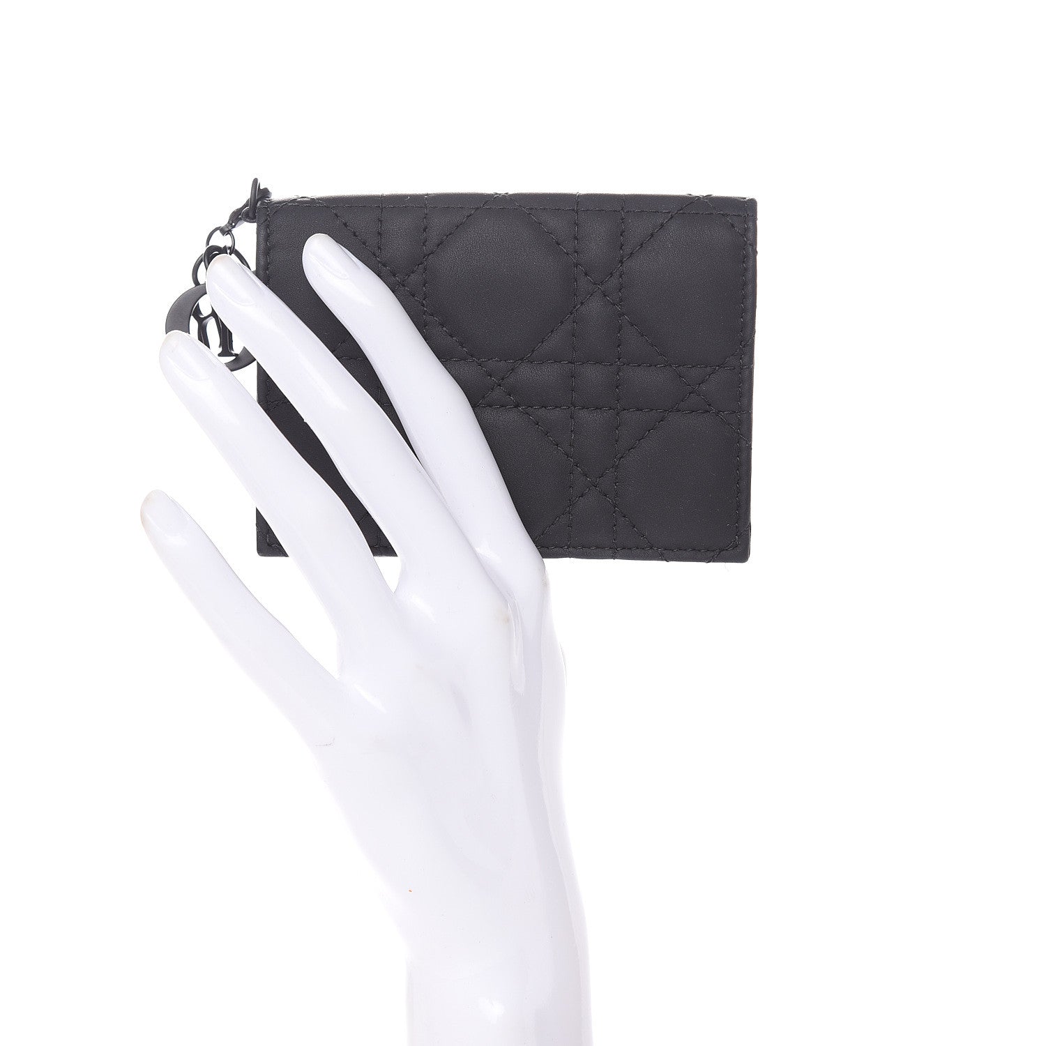 Christian Dior Ultra Matte Calfskin Small Lady Dior Flap Card Holder Black 2 of 7