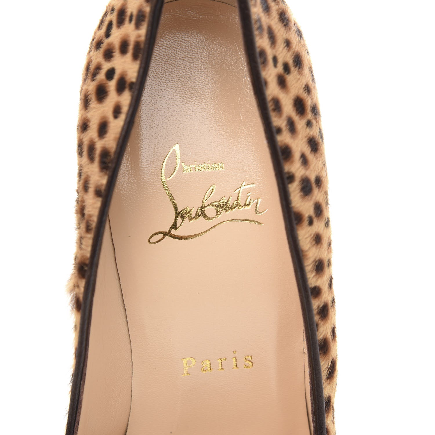 Christian Louboutin Calf Hair Cheetah Print Daffodile 160 Pumps 38 Sahara 6 of 8