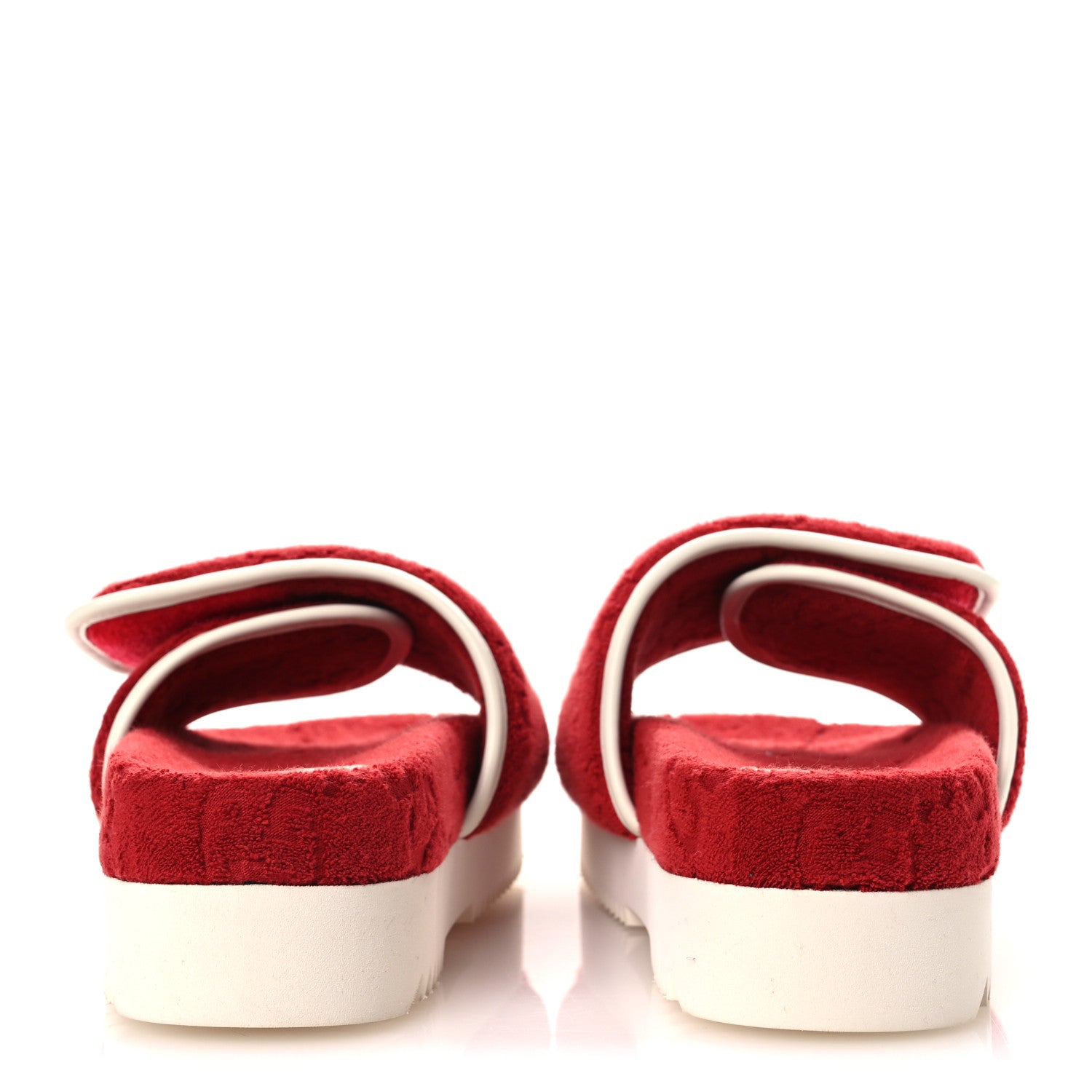 Gucci X ADIDAS Terry Cloth GG Monogram Womens Platform Sandals 38