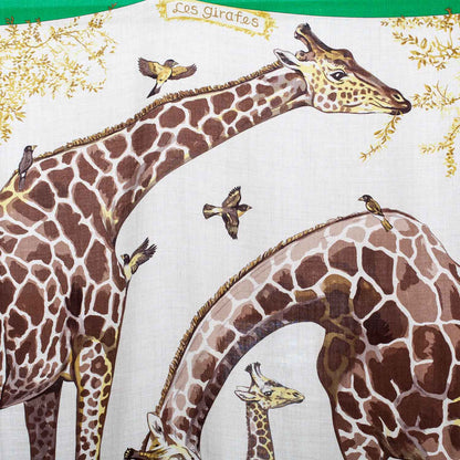 Hermes Cashmere Silk Les Girafes Shawl 140 4 of 8