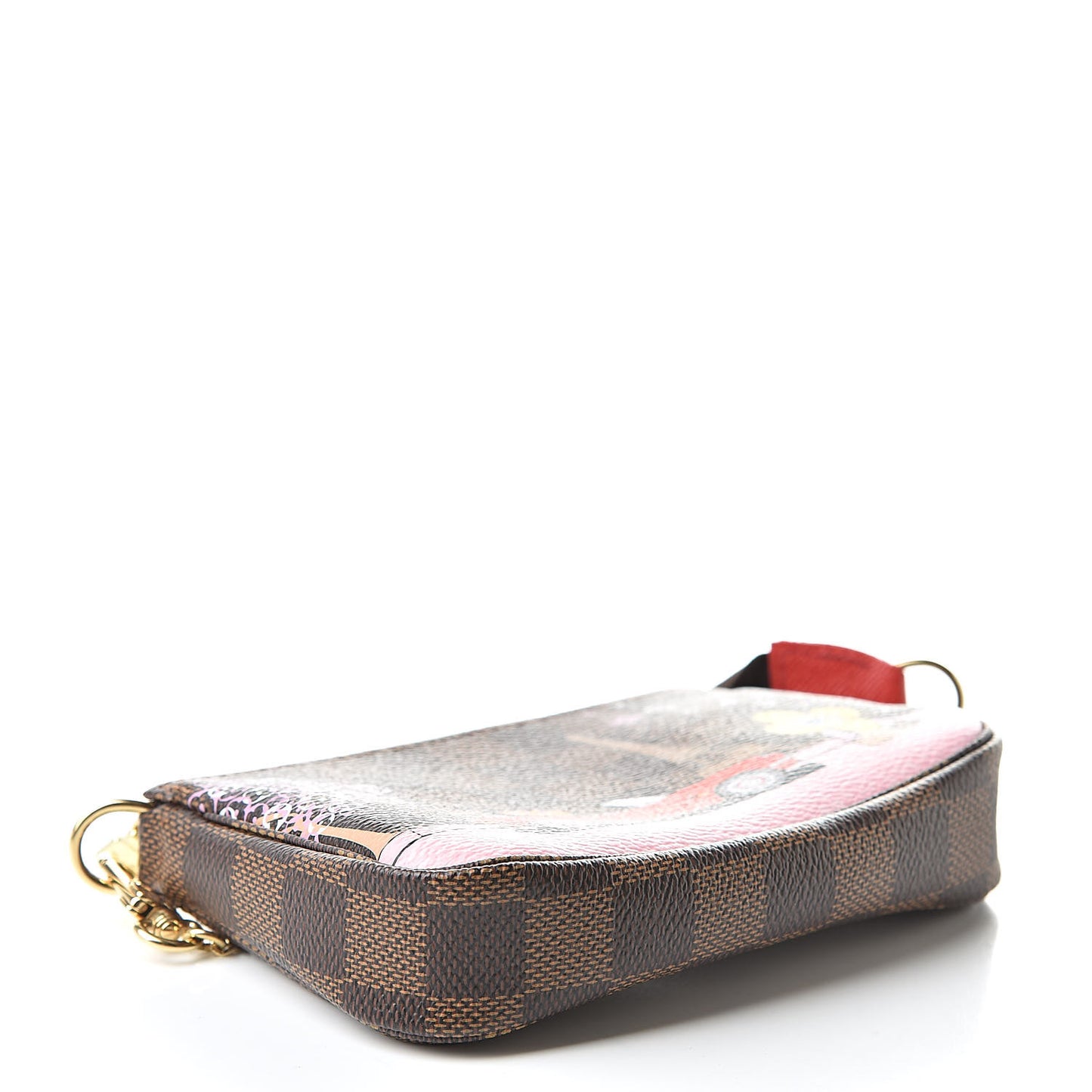 Damier Ebene 2019 Christmas Animation Mini Pochette Accessories Red