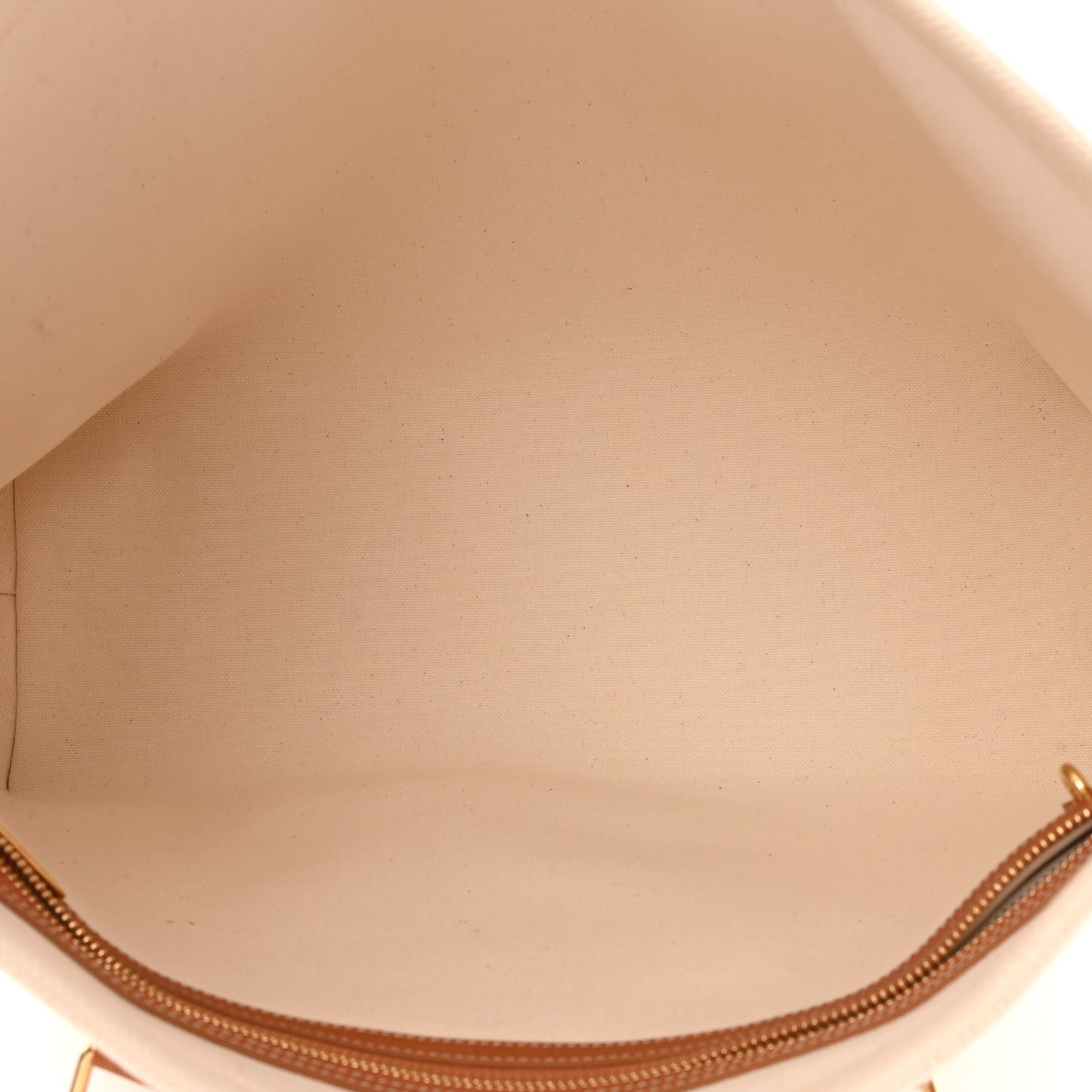 Canvas Calfskin Horizontal Cabas Natural Tan