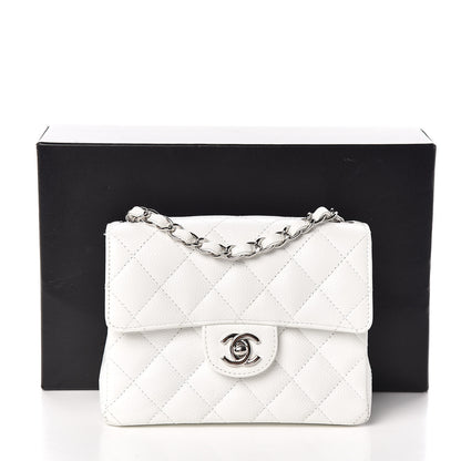 Chanel Caviar Quilted Mini Square Flap White 17 of 17