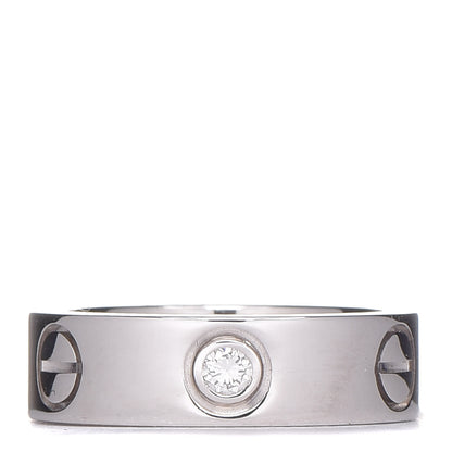 Cartier 18K White Gold 3 Diamond 5.5mm LOVE Ring 48 4.5 1 of 5