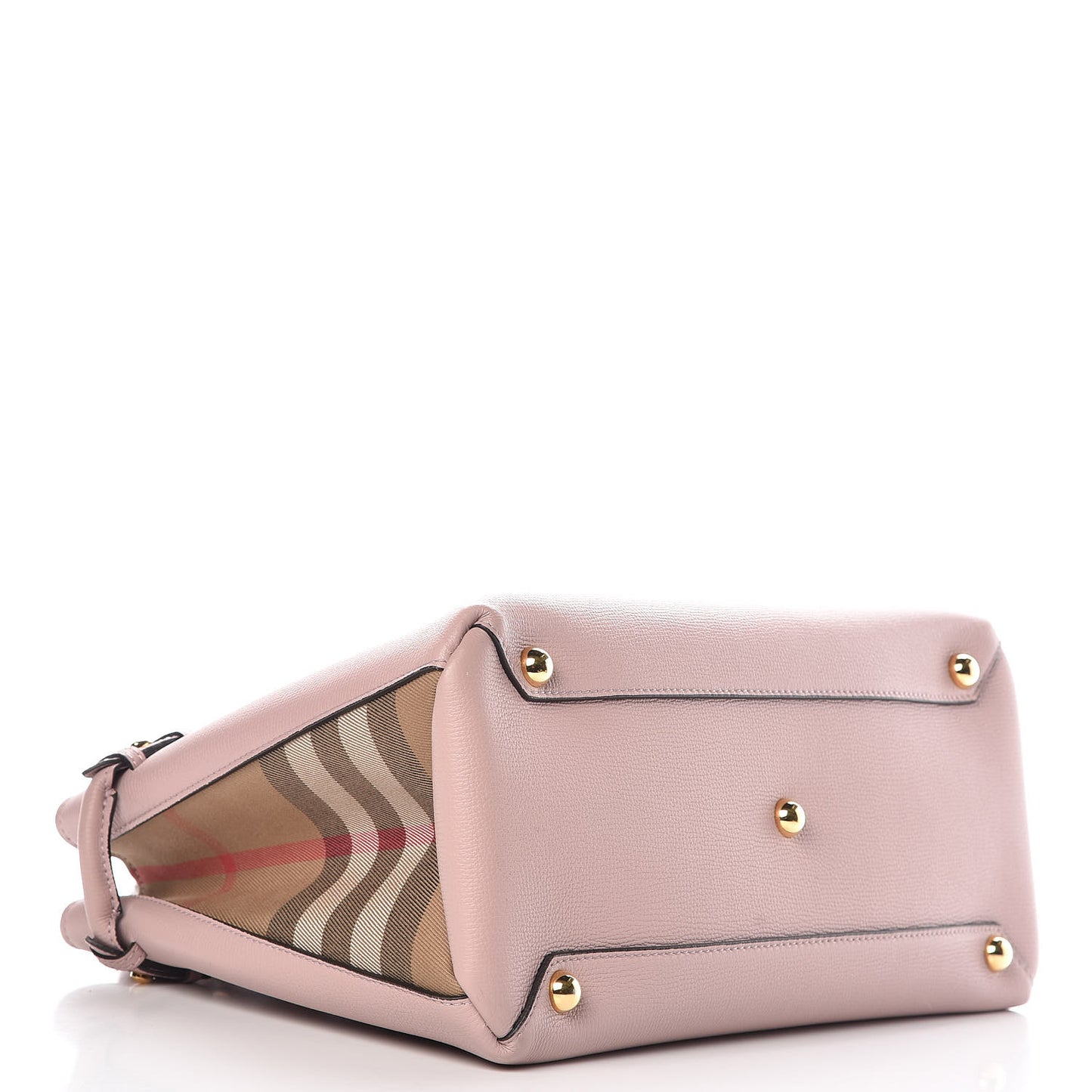 Grainy Calfskin House Check Medium Banner Tote Pale Orchid
