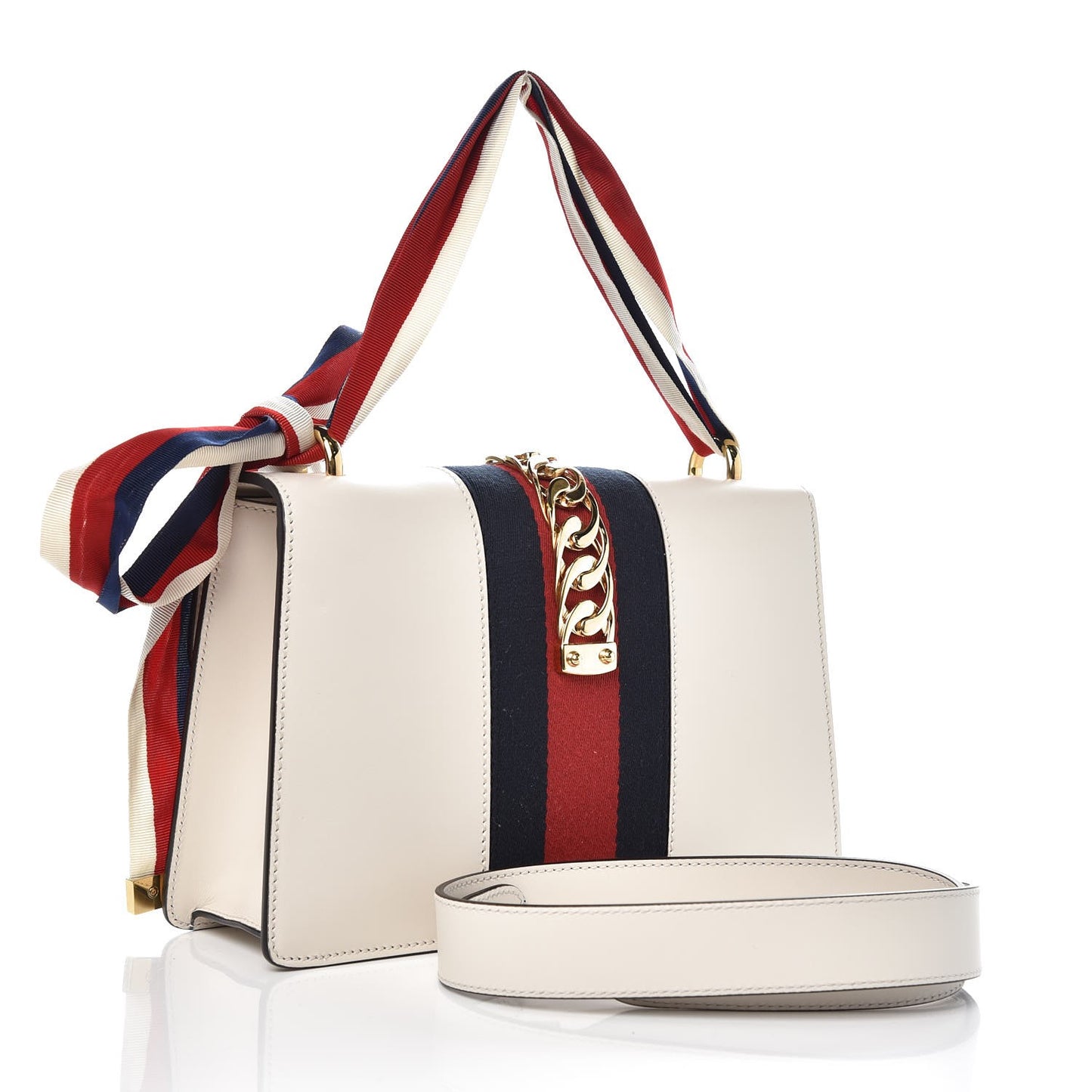 Calfskin Small Sylvie Shoulder Bag Off White