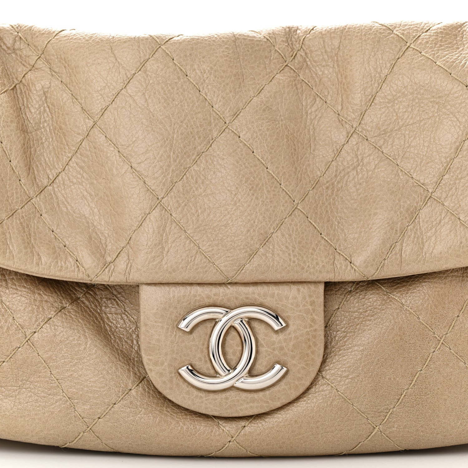 Chanel Glazed Calfskin Stitched On The Road Flap Dark Beige 7 of 10