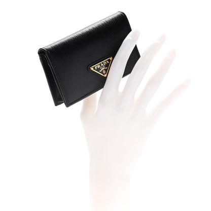 Prada Vitello Move Triangle Logo Card Holder Black 2 of 12