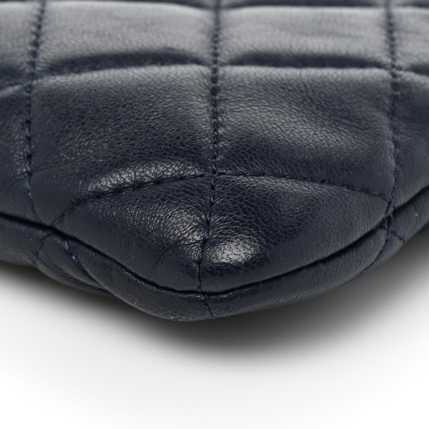 Chanel Lambskin Quilted Medium Cosmetic Case Navy 8 of 9