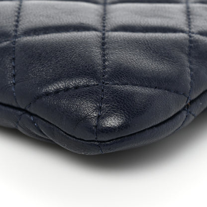 Chanel Lambskin Quilted Medium Cosmetic Case Navy 8 of 9